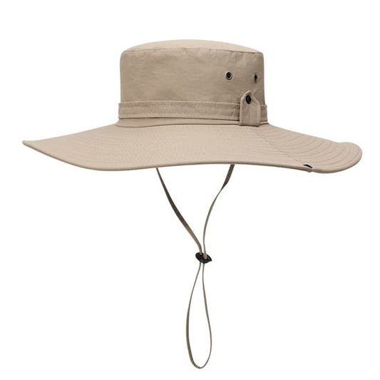 Waterproof Fishing Hat 12CM Wide Brim Sun Hat for Women Mens Packable Bucket hat- UPF 50 for Outdoor Gardening Beach Hats - color: Khaki