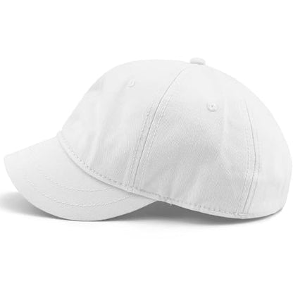 Loneshark Short Brim Baseball Cap for Running Small Bill Umpire Hat - color: White