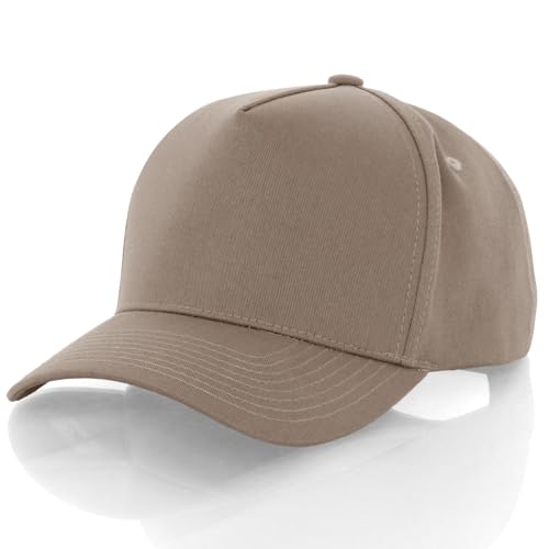 Daxton Men Original Trucker Hat Cotton Twill with Adjustable Snapback 5 Panel A-Frame Cap - color: 2 Pack - All Black, Khaki