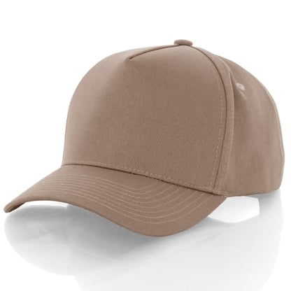 Daxton Men Original Trucker Hat Cotton Twill with Adjustable Snapback 5 Panel A-Frame Cap - color: 2 Pack - All Black, Khaki