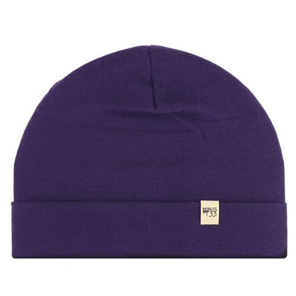 100% Merino Wool Cuff Beanie - Warm Winter Hat - Novelty Beanie - Toque - color: Dark Purple