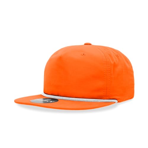5 Panel High Profile Relaxed Cotton Blend Rope Hat - color: Orange