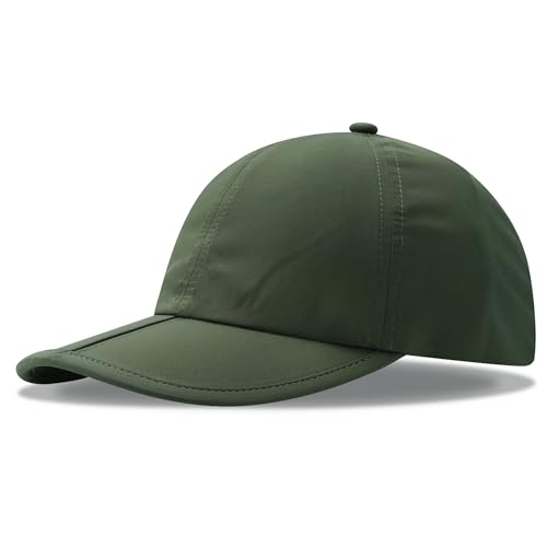 Clakllie Quick Dry 5 Panel Cap for Men Summer Folding Outdoor Hat Breathable Baseball Cap Unstructured Running Hiking Hats - color: Cduk-bssq2582-army Green