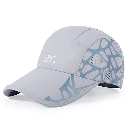 Running Hat Mesh Quick Dry Hat Baseball Cap for Women Men - color: Light Grey