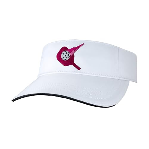 Pickleball Pro® Visor Women's Lightweight, UV-Protective, Stay Cool Sports Visor (Dark Pink Logo)