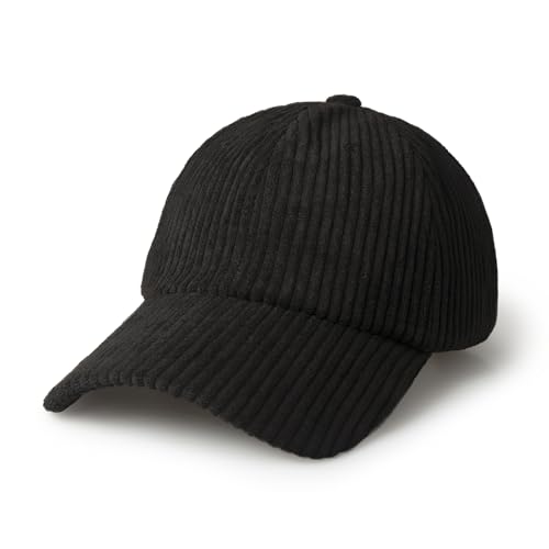 CHOK.LIDS Corduroy Baseball Cap Dad Hat Adjustable Polo Style Curved Brim - color: Black