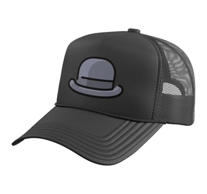 Really Like Bowler Hats Derby Bob Hat Trucker Hat with Adjustable Mesh Back - color: Black