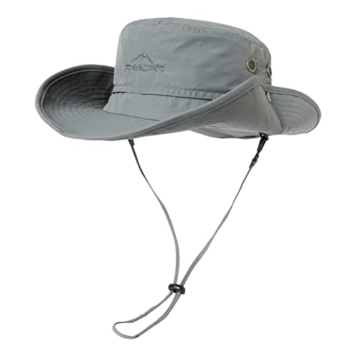 Comhats Waterproof UPF 50+ Wide Brim Sun Hat for Men Big Heads Oversized - color: 000702_light Grey, size: Small-Medium