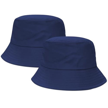 PFFY 2 Packs Bucket Hat for Women Men Cotton Hats Sun Beach Fishing Cap - color: 2 Packs Blue