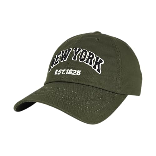 E BY ELIDAN NY Dad Hat, New York EST.1625 Cotton Baseball Cap Women & Men - color: Olive