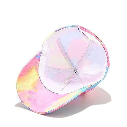 BEARUN Cotton Tie Dye Low Profile Cap Hiphop Baseball Cap Fashion Dad Hat - color: Multicolored E
