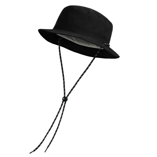Clakllie Reversible Packable Boonie Fishing Hat UV Protection Sun Beach Hat - color: Bk2601-lightgrayblack