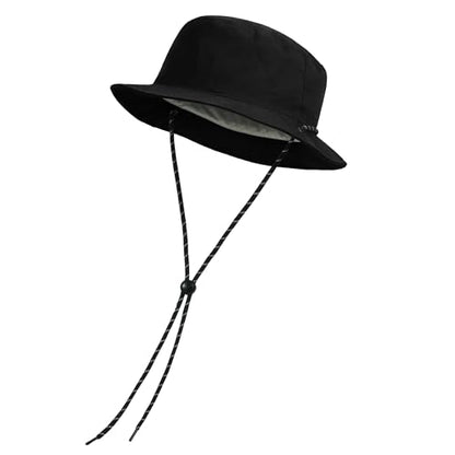 Clakllie Reversible Packable Boonie Fishing Hat UV Protection Sun Beach Hat - color: Bk2601-lightgrayblack