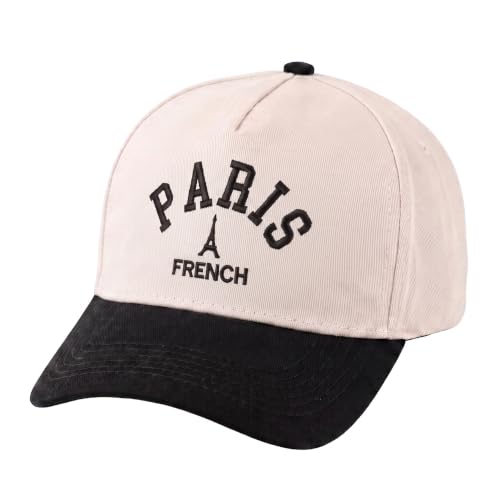 He's Golfing Baseball Cap, Retro Embroidered Golf 5-Panel Snapback Hat for Men Women, Casual Bicolor Streetwear Trucker Hat - color: Paris Black