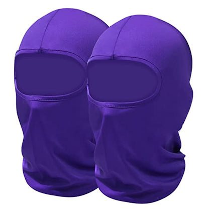 SHEVERCH 2 Pack Purple Ski Mask Balaclava Face Cover for Men Women - color: 2pack-purple