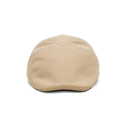 Sterkowski Ivy Five Newsboy | 100% Softened Cotton Flat Cap for Men | Breathable Airy 5 Panels Cap Without Lining - color: Beige, size: 7 3/4