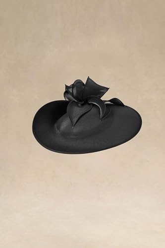 BABEYOND Derby Fascinators Hats for Women Wide Brim Tea Party Flower Hat - color: Style 4-black