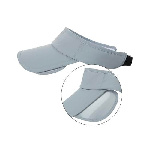Summer Sun Visor Hat with Retractable Brim, Sun Golf Visor Hats Beach Hats for Men Women - color: Light Gray