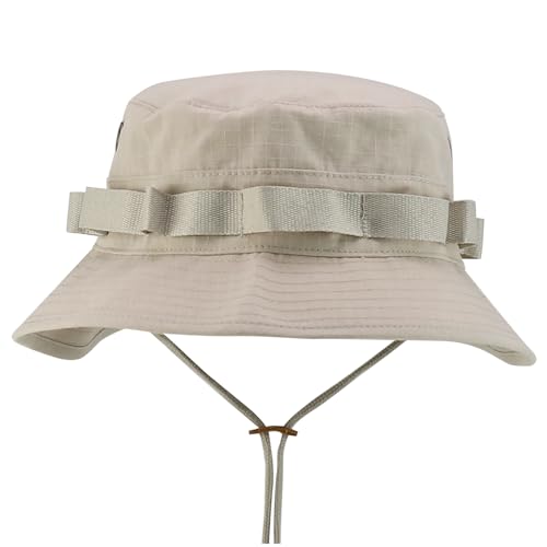 Armycrew Ripstop Fabric Jungle Combat Boonie Hat Fits upto 2XL - color: Khaki, size: Large