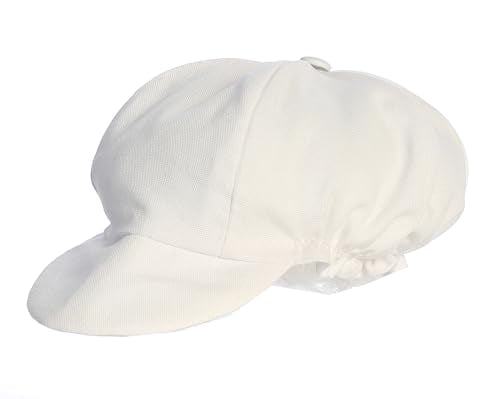Made in USA - Baby Boy Newsboy Cap, Toddler Newsboy Hats for Boys, Scally Caps for Boys, Boys Page Boy Caps - color: White, size: 12 Months