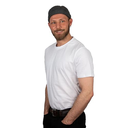 Cotton Docker Cap, Unisex Brimless Cap, Men Skull Cap, Brimless Beanie Hat, Men Women Cuffed Hat. - color: Gray