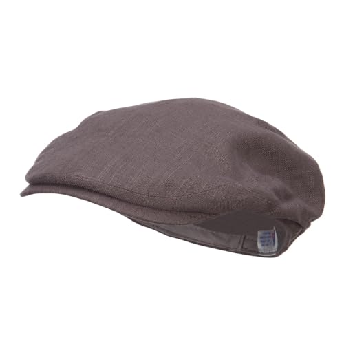 e4Hats.com Men's Linen Summer Ivy Cap - color: Charcoal, size: Small-Medium