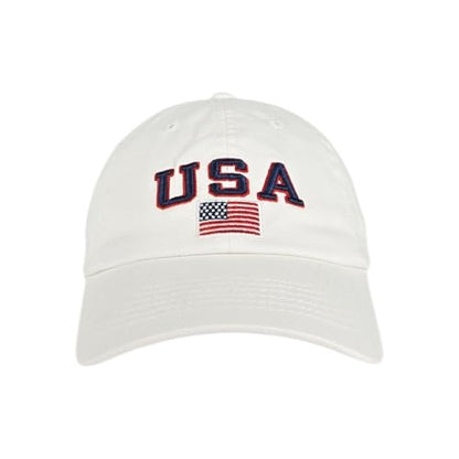 E BY ELIDAN USA Hat, Embroidered American Flag Baseball Cap for Men Women - color: White With Usa Flag