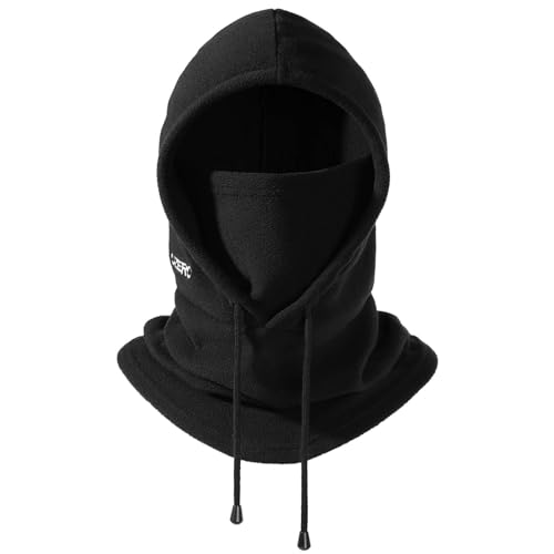 OZERO Face Balaclava Ski Mask: Windproof Thermal Convertible for Men Women - color: Black