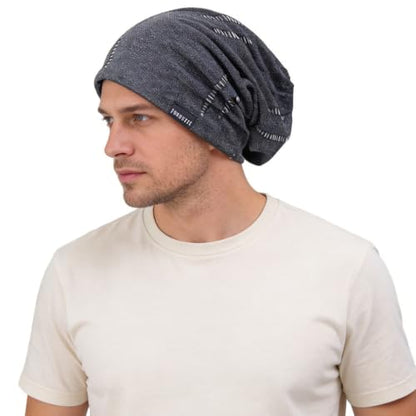 Ruphedy Men Slouchy Beanie Summer Long Oversize Thin Lightweight Skull Cap B011h - color: B402-grey, size: One Size