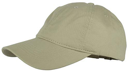 Gelante Cotton Twill Washed Unstructure Baseball Cap - Adjustable Blank Hat for Men Women - Wholesale Bulk Lot of 6 Pack - color: Solid Khaki