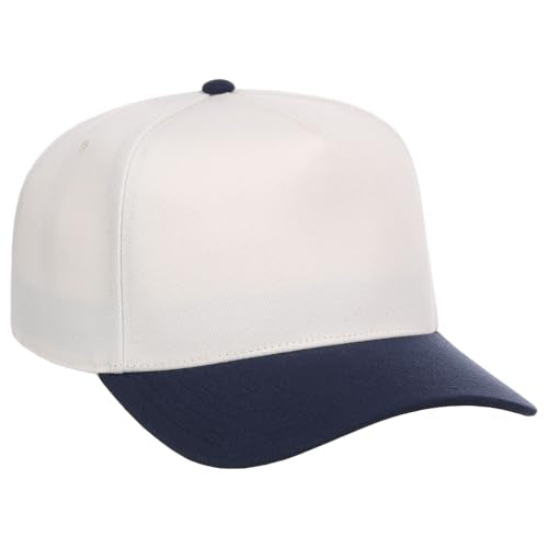 Lids Blank Hook Shot A-Frame Adjustable Snapback Hat – Breathable Mesh & Lightweight | Curved Bill | One Size Fits Most - color: Ivory/Navy