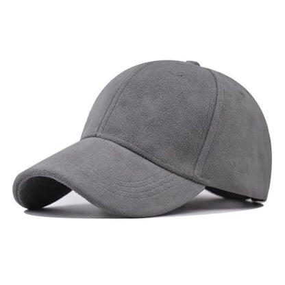 TOPTIE Suede Baseball Cap Hat, Adjustable 6 Panel Structured - color: Grey