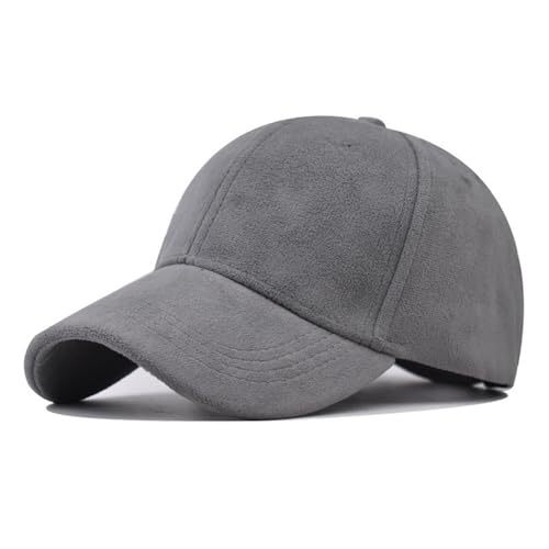 TOPTIE Suede Baseball Cap Hat, Adjustable 6 Panel Structured - color: Grey
