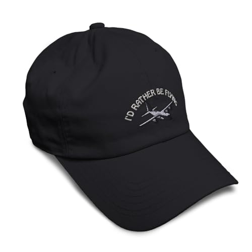 Speedy Pros Soft Baseball Hat Embroidered Dad Hat C-130 I'd Rather Be Flying Men & Ladies Baseball Cap Cotton - color: Black Design Only