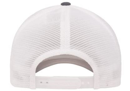 Flexfit 110M Trucker Mid-Profile Mesh Back Snapback Cap - color: Navy/White