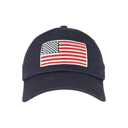 E BY ELIDAN USA Hat, Embroidered American Flag Baseball Cap for Men Women - color: Navy