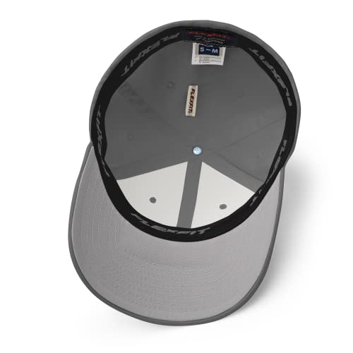 FX XRP Fitted Hat Embroidered Curved Bill Mid Crown Closed-Back Structured Twill Cap - color: Grey, size: Small-Medium