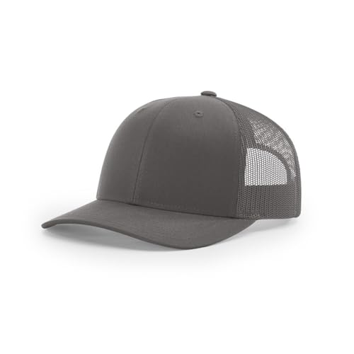 Richardson 112 Classic Six-Panel Adjustable Snapback Trucker Cap - color: Charcoal
