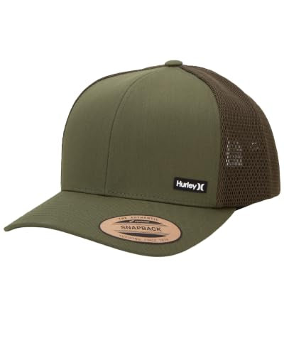Hurley Men's Caps - H2O-Dri League Baseball Caps for Men with Snapback Closure - Classic Mens Trucker Hats (S-XL) - color: Olive