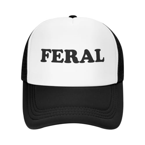 Funny Trucker Hat for Women Men Cute Humor Gag Hats Adjustable Mesh Caps - color: Feral