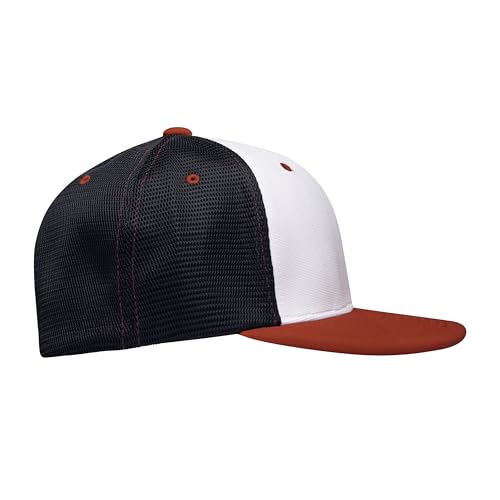 Pacific Headwear Unisex-Adult Pacific Headwear Premium M2 Performance Trucker Flexfit® Cap - color: White/Navy/Red, size: Small-Medium