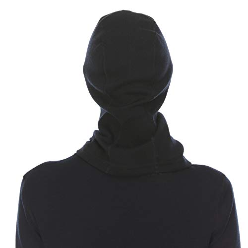 100% Merino Wool - Heavyweight Balaclava - Cold Weather Ski Face Mask - color: Black