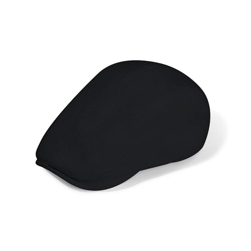 Flat Ivy Newsboy Cap for Men Classic Ramie Irish Cabbie Driving Hunting Summer Sun Hat - color: Black, size: Medium