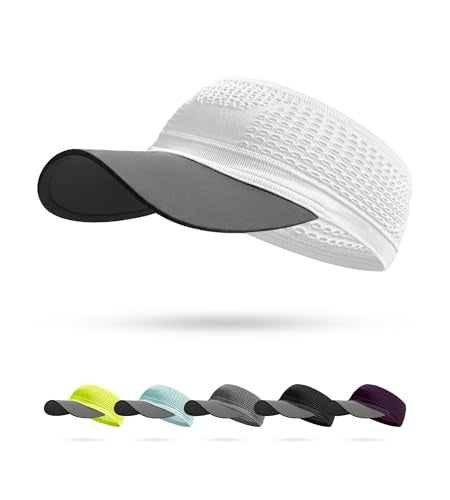 Lightweight&Breathable&4-Way Stretch Running Visor hat for Women Men, Portable Cool Sports hat for Spring Summer - color: White