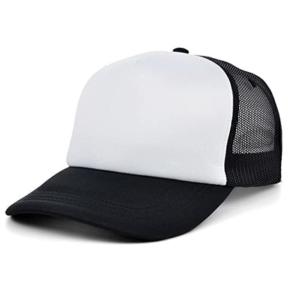 Lids Blank Basic Foam Trucker Adjustable Snapback Hat - color: White/Black