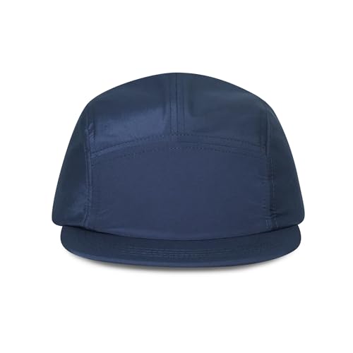 CLAPE Quick Dry 5 Panel Hat, UV Protection Short Flat Bill Baseball Cap Ajustable Unstructured Camper Hat for Outdoor Sport - color: Bsap2523-blue