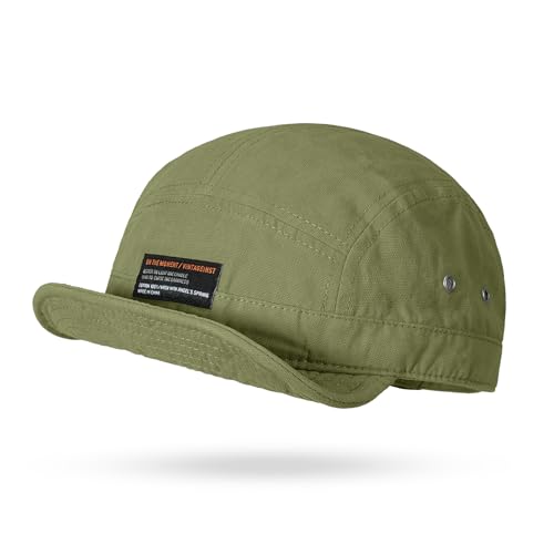 Croogo Short Brim Baseball Cap 5 Panel Flat Brim Hat for Men Street Style - color: Dy09-green