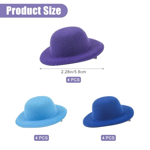Mini Top Hat Hair Clips Tea Party Clip Fascinator Tiny Small Hats Decorations Hair Accessories - color: Purple&Blue&Dark Blue