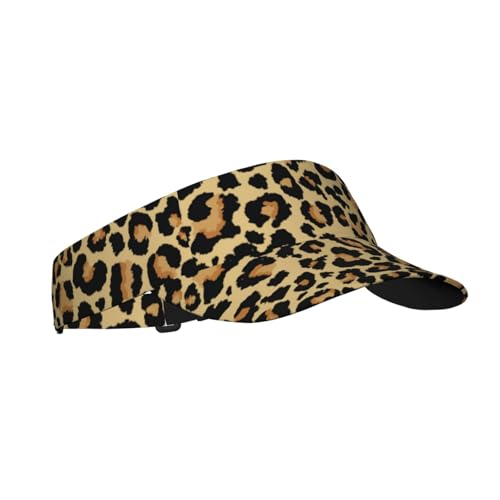 Sun Visor Hats Adjustable Open Top Sport Hat for Golf Women/Men - color: Leopard