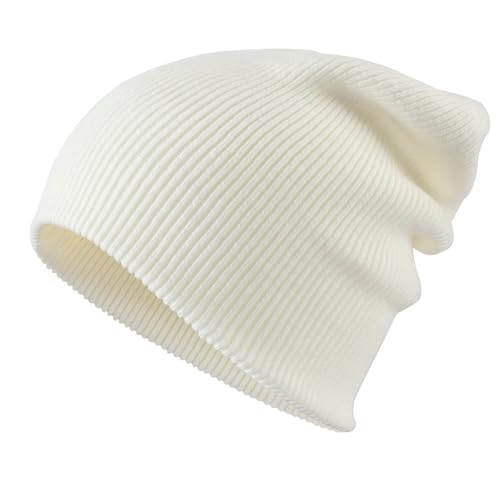 Connectyle Thick Cuffed Beanie for Men & Women Double Layer Knit Winter Hat Acrylic Watch Hat Warm Stocking Skull Cap - color: Beige
